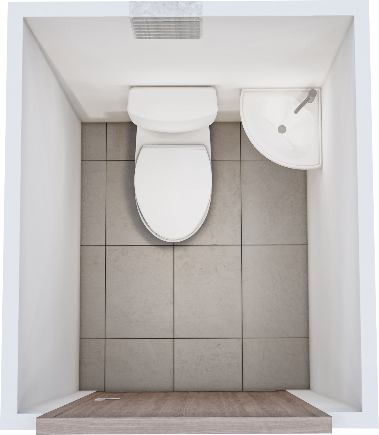 Single Toilet floor plan — top-down 3D view