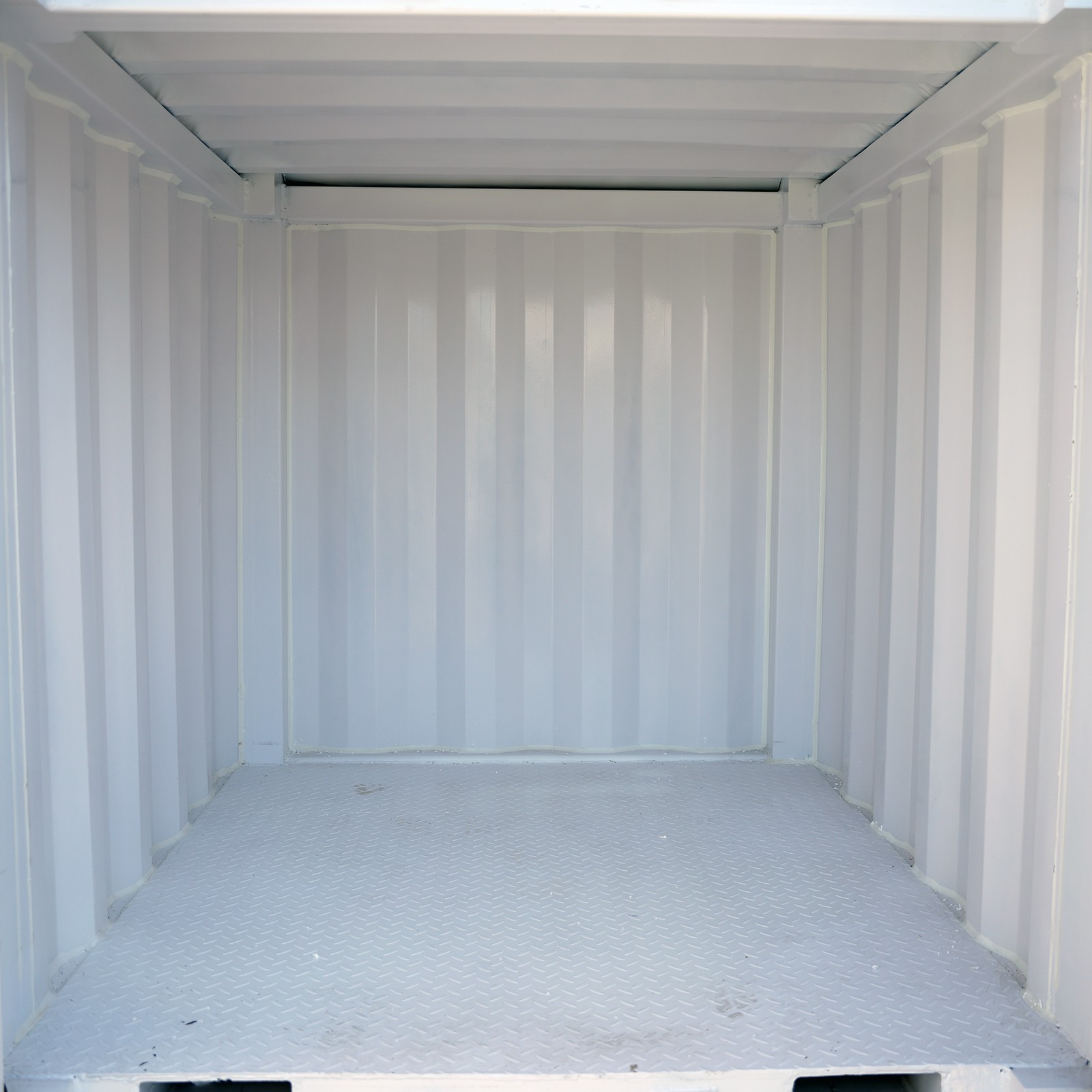 Interior of the mini container — clear steel volume